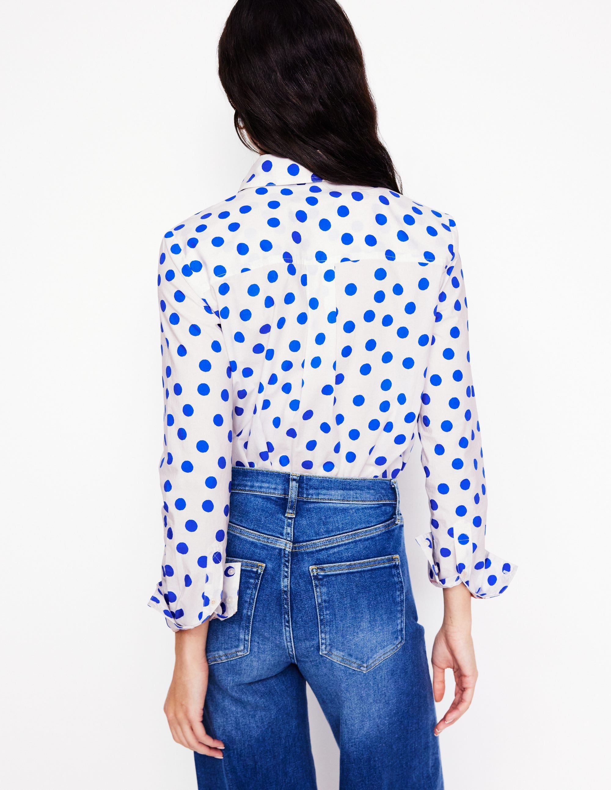  Sienna Cotton Shirt-Ivory, Blue Abstract Dot、mySite、ashleygrahame