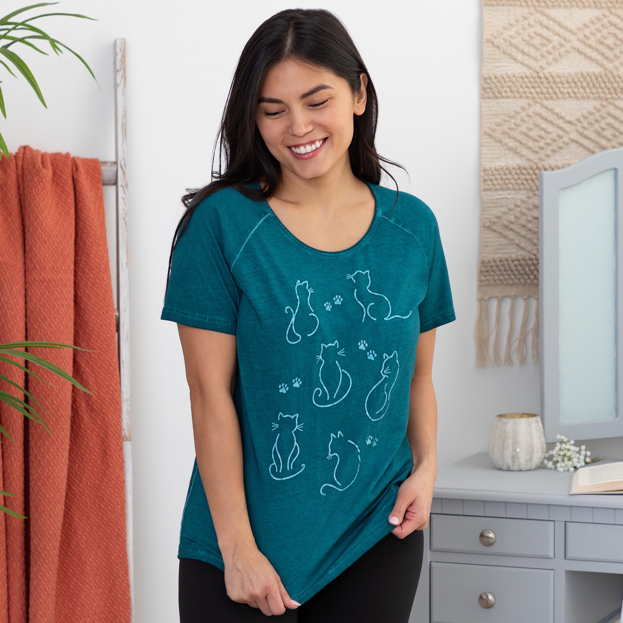 Pet Silhouette Acid Wash Tee、mySite、camillekostekn