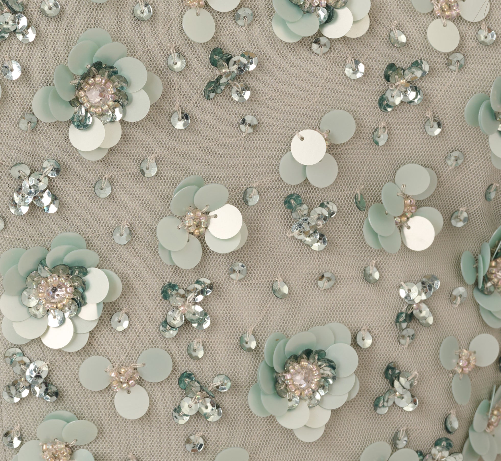 Off Shoulder Dress With Floral Embellishment In Frosted Sage、mySite、solidvoid