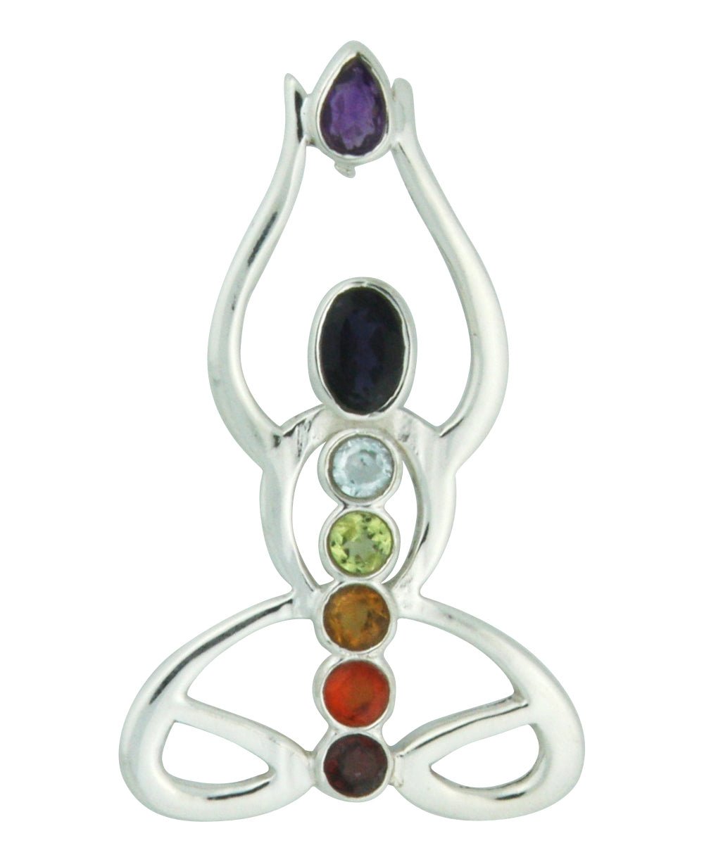 Sterling Silver Abstract Chakra Figure Pendant、mySite、topwebapps