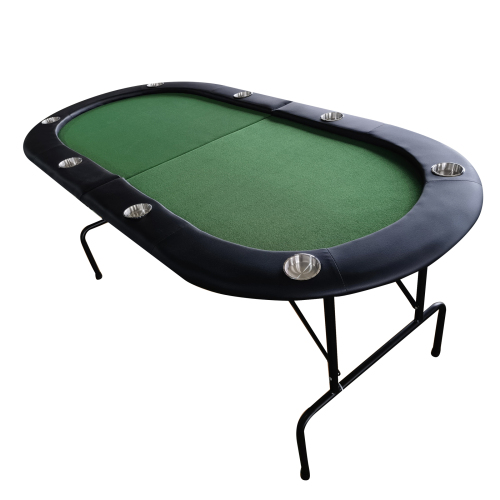 INO Design 73" Foldable Poker Table with Cup Holders #16364 Green、、casual