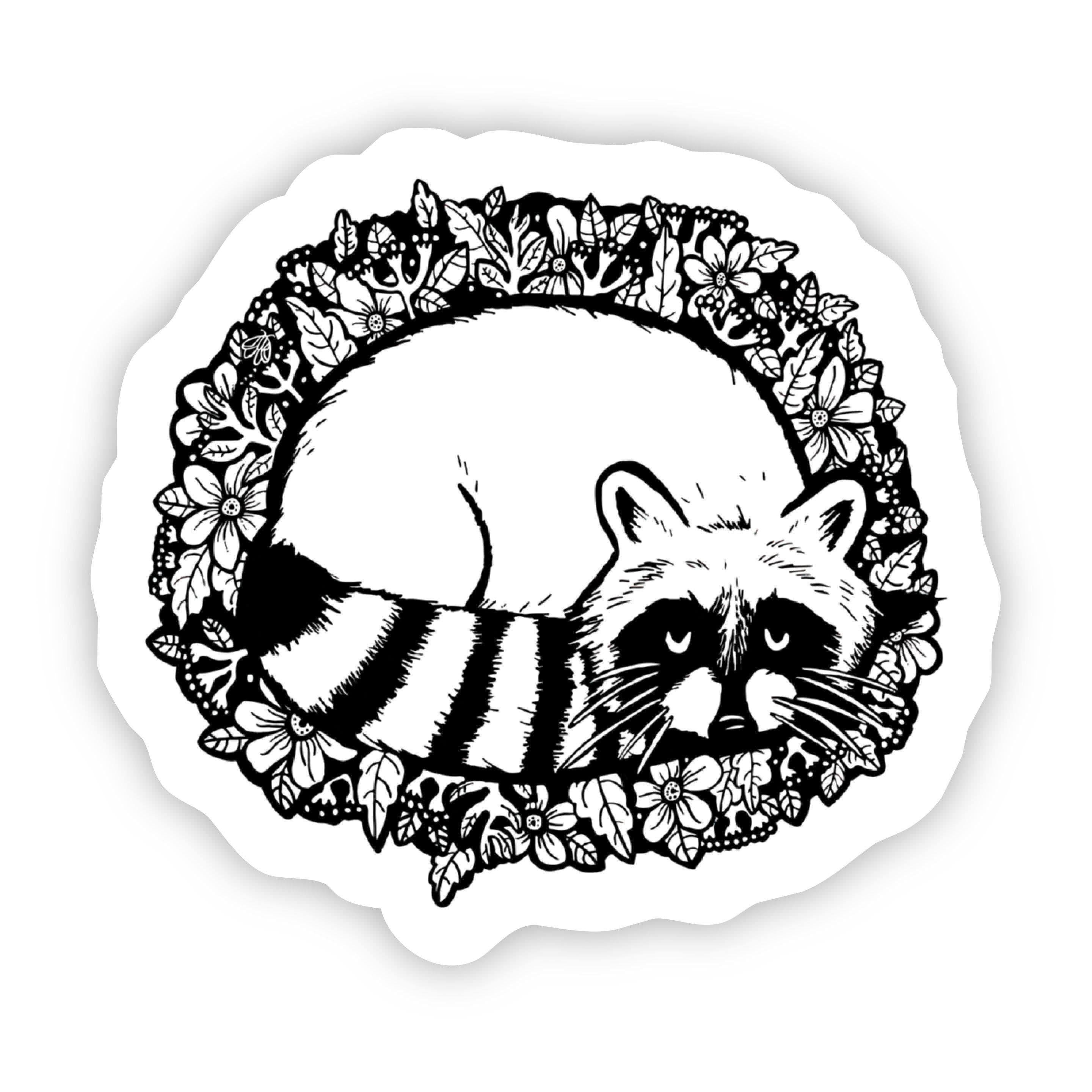  Raccoon Leaves Sticker、mySite、elrpsem3k