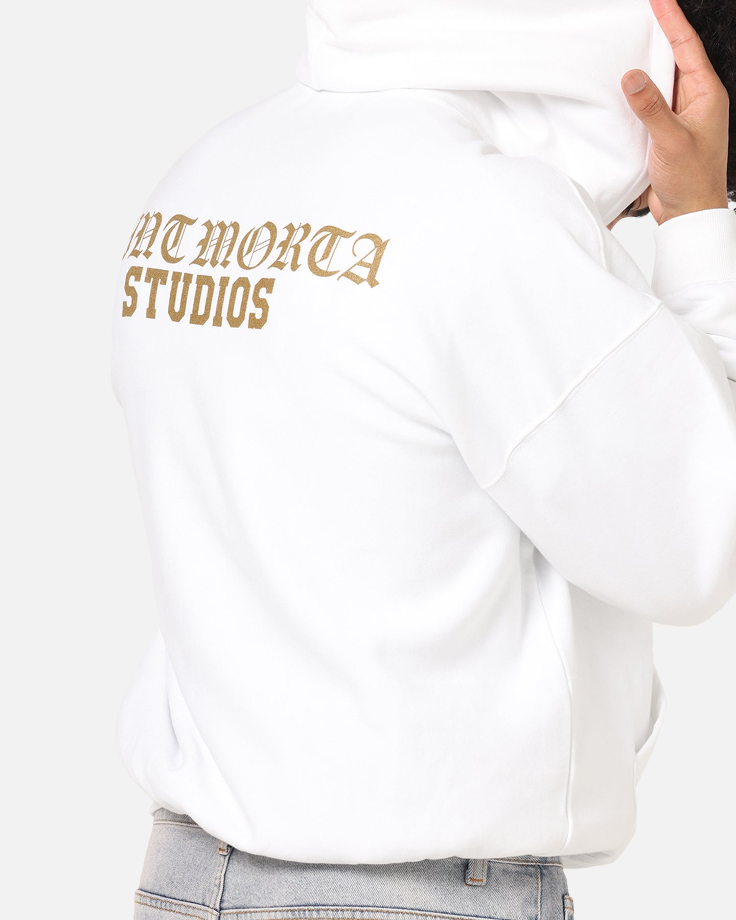 Saint Morta Studios Boxy Hoodie White、mySite、zt4zffjzw