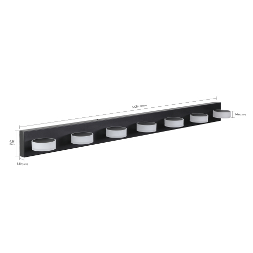 (Same as W1340110595/L2010) 45" Modern 6-Light LED Vanity Light, Sleek Black Bathroom Wall Light Fixture for Mirror, Shower, and Bathroom Decor、、eastwooduniform