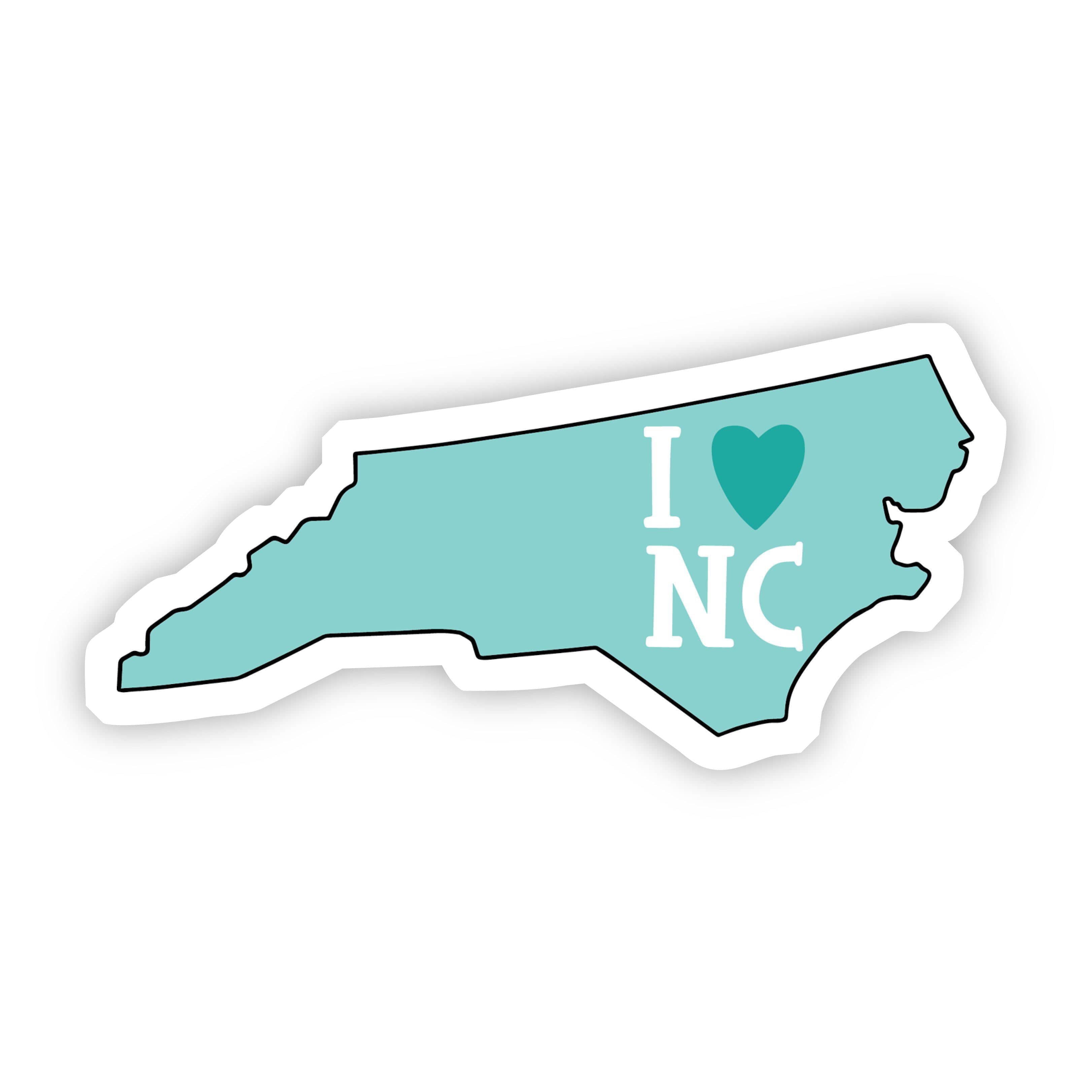  I Love North Carolina Teal Sticker、mySite、elrpsem3k
