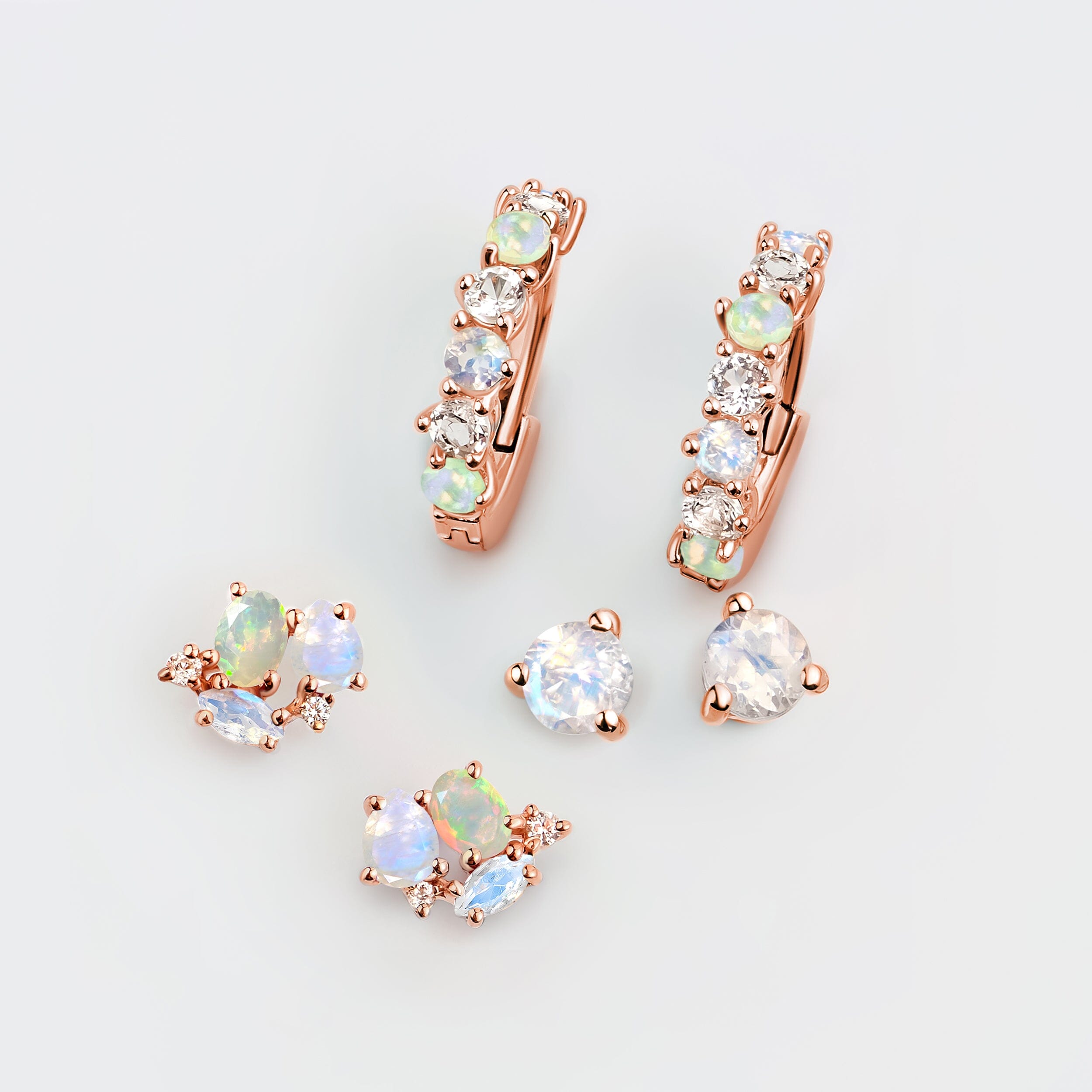 Moonstone & Opal Hoop Earring Set - High Vibe Trio、mySite、hinf8tx79