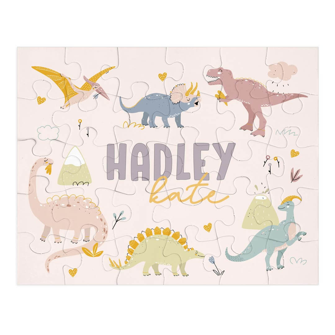  Kids Personalized 30 Piece Puzzle | Pastel Dino、mySite、layawaytickets