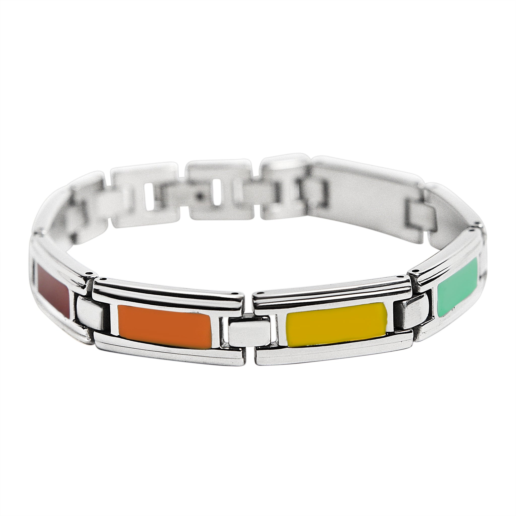 Stainless Steel Enamel Rainbow Colors Bracelet / GPB8058、mySite、dreamappss