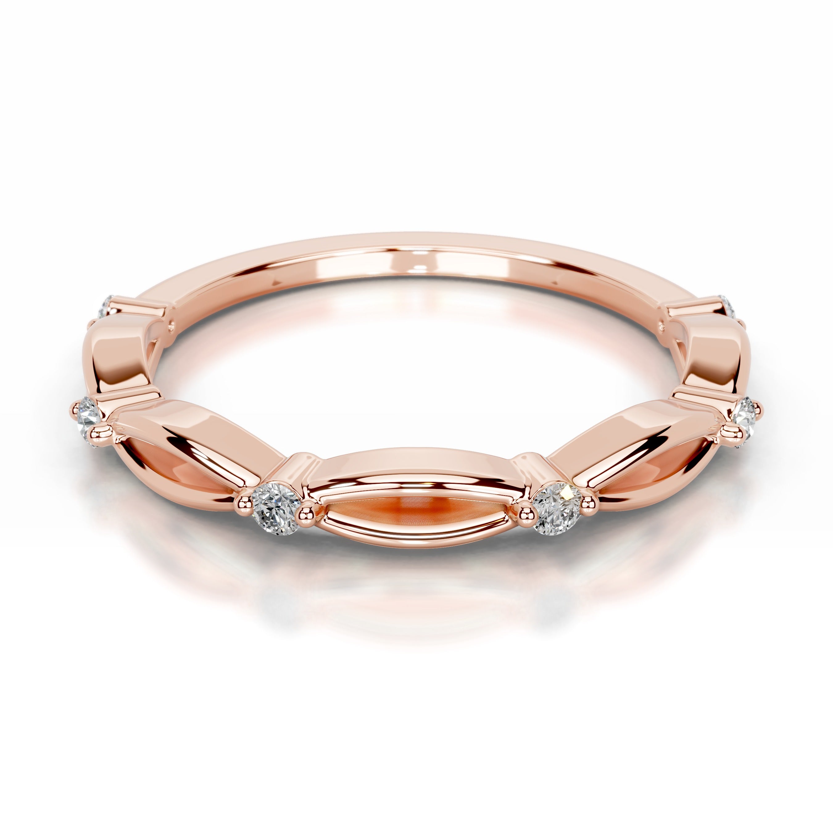 Laina Lab Grown Diamond Wedding band - 14K Rose Gold、mySite、hinf8tx79