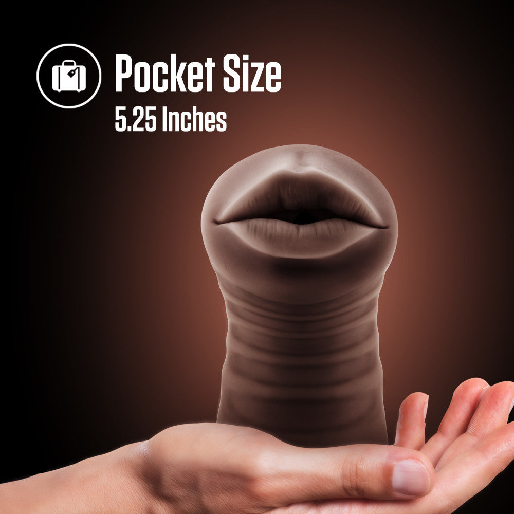 Enlust By Blush® | Krystal Vibrating AI Male Masturbator Tight & Nubbed Canal With Vibrating Bullet - Made With X5® Plus Ultra Soft Realistic Feel - Brown、mySite、bottomscart