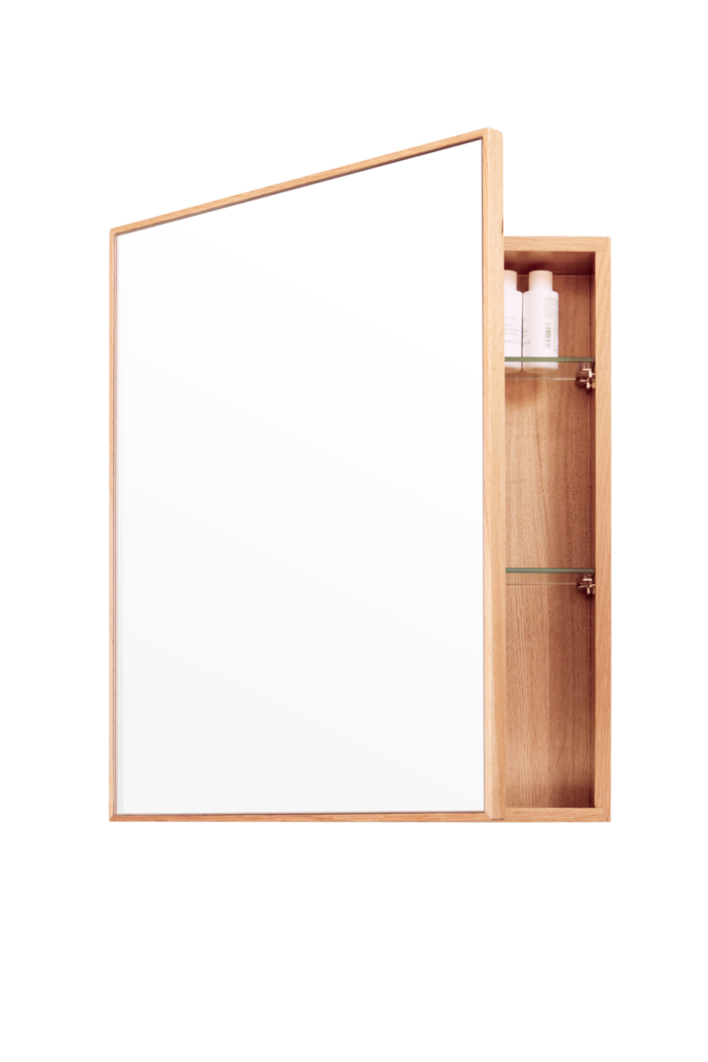 Oak Bathroom Cabinet with Mirror | Wireworks Slimline、mySite、neckold