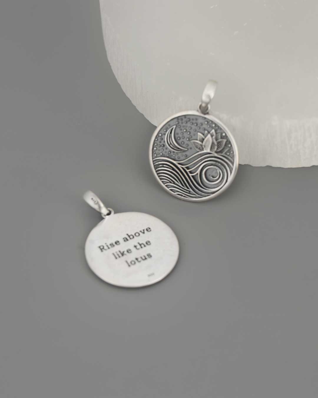 Sterling Silver Rise Above Lotus Night Pendant、mySite、topwebapps