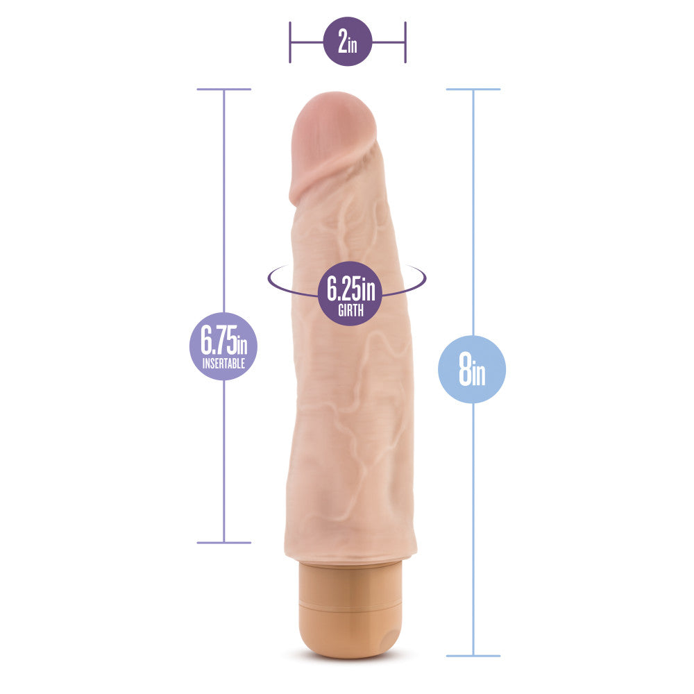 Dr. Skin By Blush® | Cock Vibe 14 Realistic Beige 8-Inch Long Vibrating Dildo、mySite、bottomscart