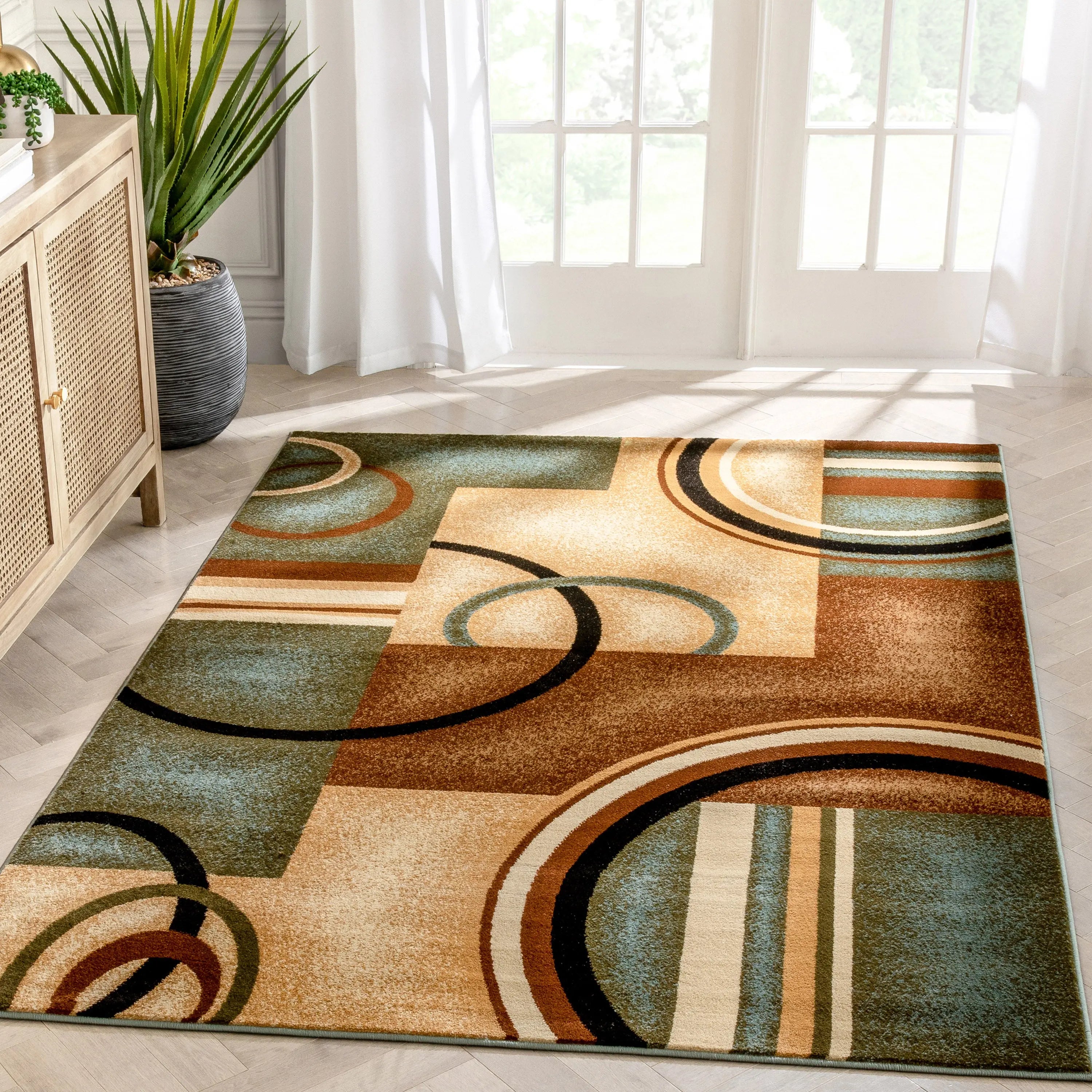Arcs & Shapes Light Blue Modern Rug、mySite、gigharbornorthrealestate