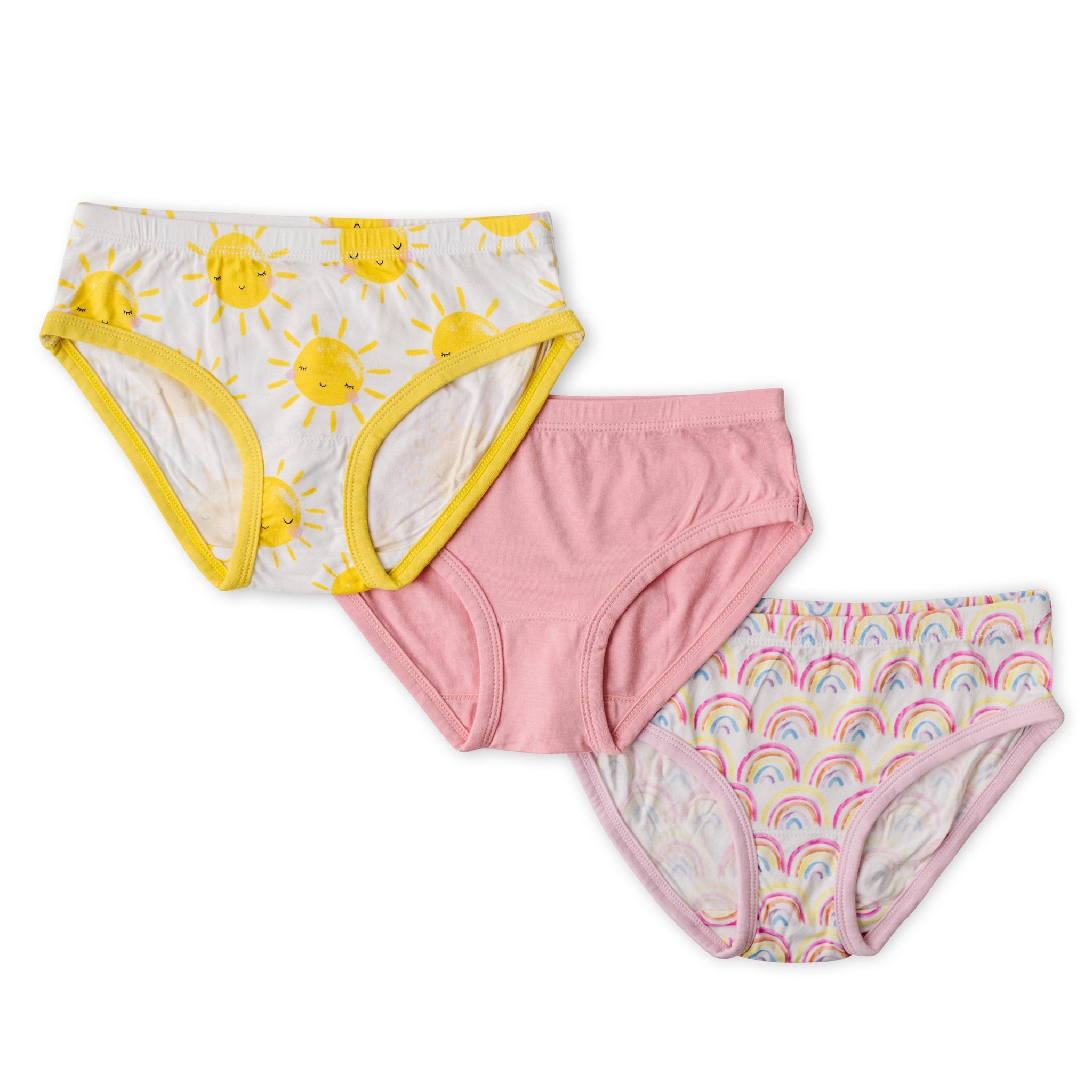 Rainbows & Sunshine Girl's Bamboo Viscose Brief Underwear - 3 Pack、mySite、g9winljtr