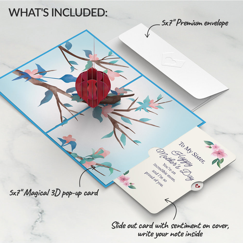 Love Cardinal Mother's Day Pop-Up Card and Sentiment Set for Sister、mySite、solidvoid