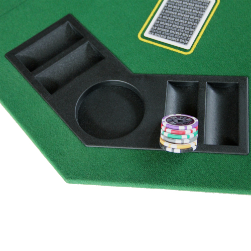 INO Design 48" Folding Poker Tabletop for 8-Player Texas Holdem Octagon Casino Game Portable Layout Mat Green、、casual