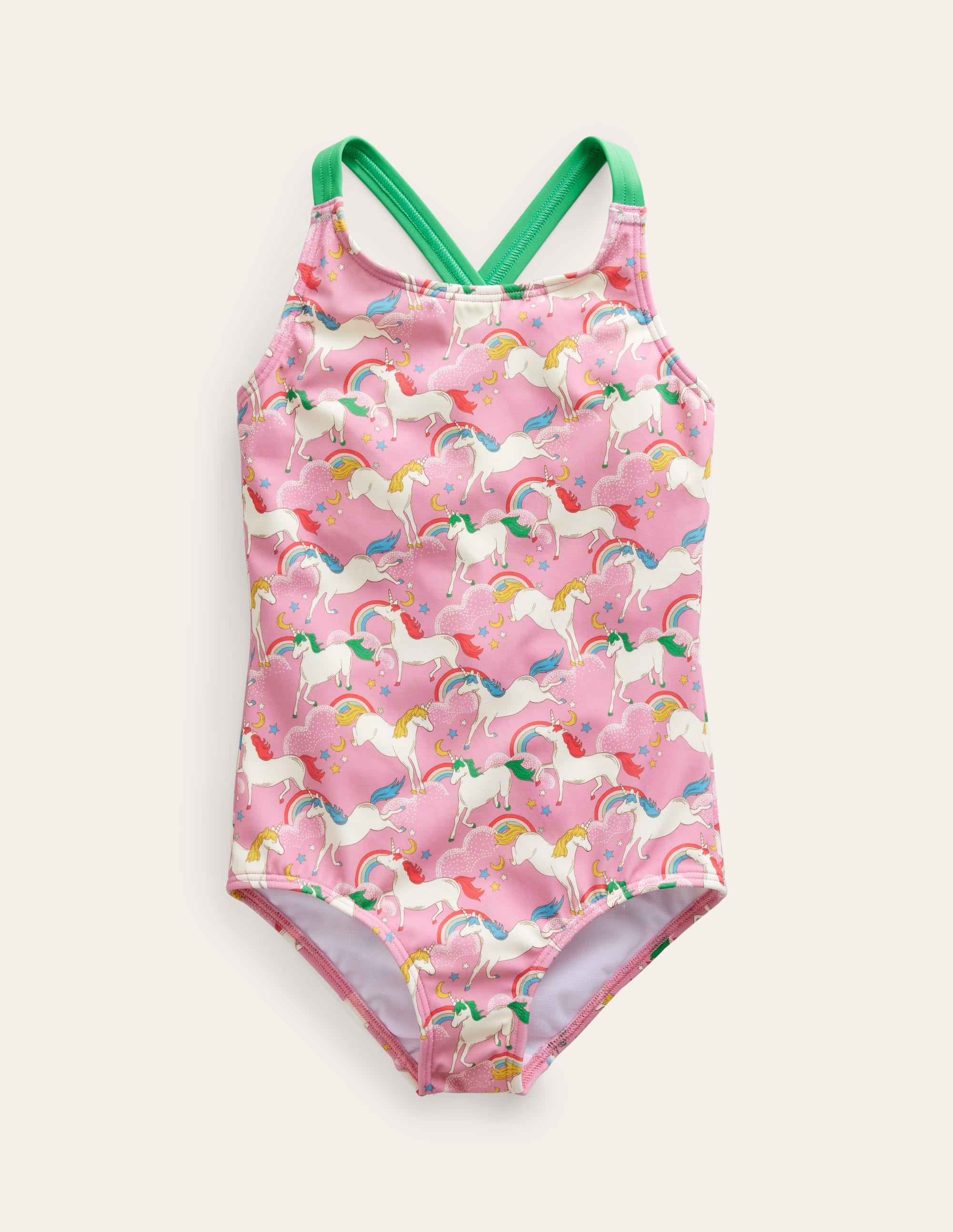  Cross-back Printed Swimsuit-Formica Pink Unicorns、mySite、ashleygrahame