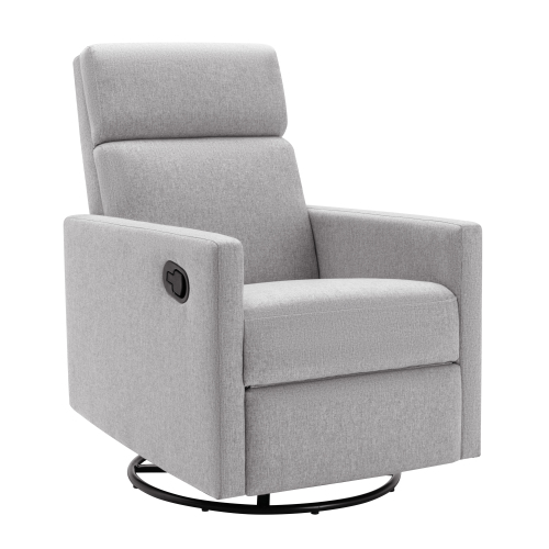 Modern Upholstered Rocker Nursery Chair Plush Seating Glider Swivel Recliner Chair, Gray、、casual