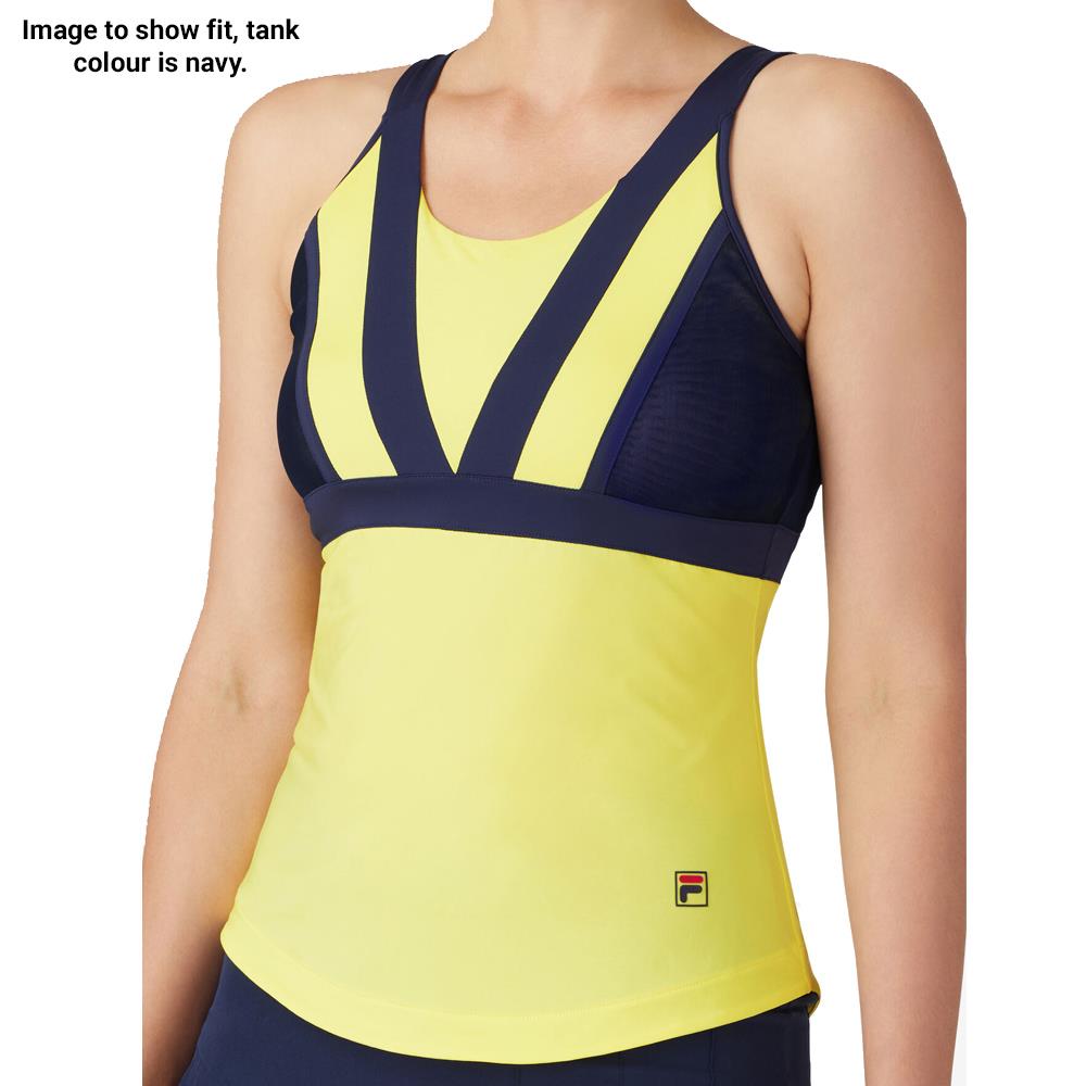Fila Women's Alley Halter Tank - Fila Navy/Limoncello、mySite、neckold