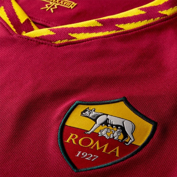 Nike Men's AS Roma 19/20 Home Jersey Team Crimson/University Gold、mySite、noshort