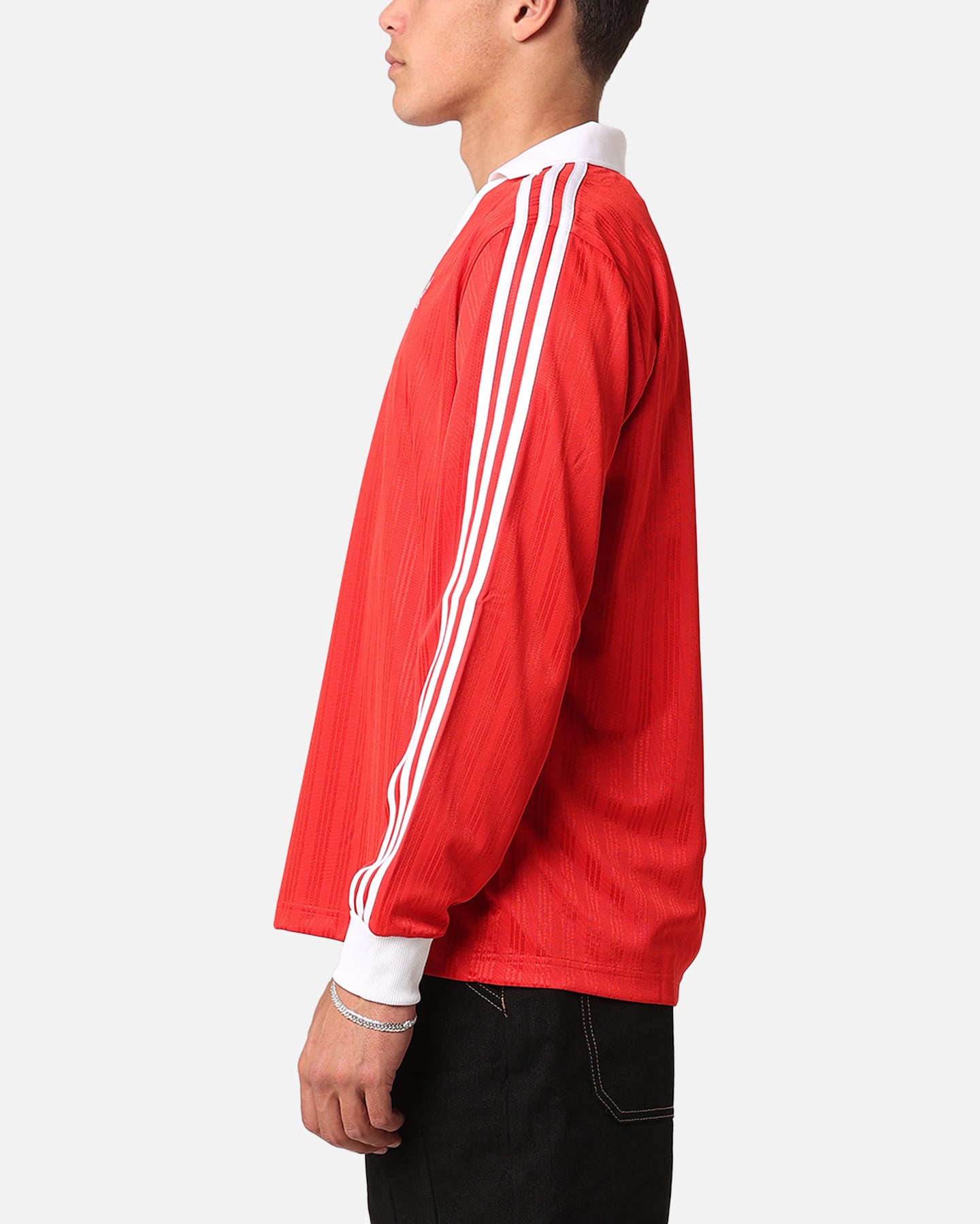 Adidas Pique Long Sleeve Football Polo Shirt Better Scarlet、mySite、zt4zffjzw