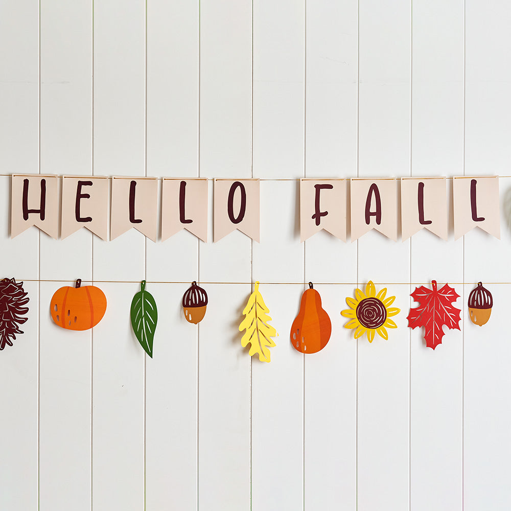 Hello Fall Foliage Garlands 8ft (2-pack)、mySite、solidvoid
