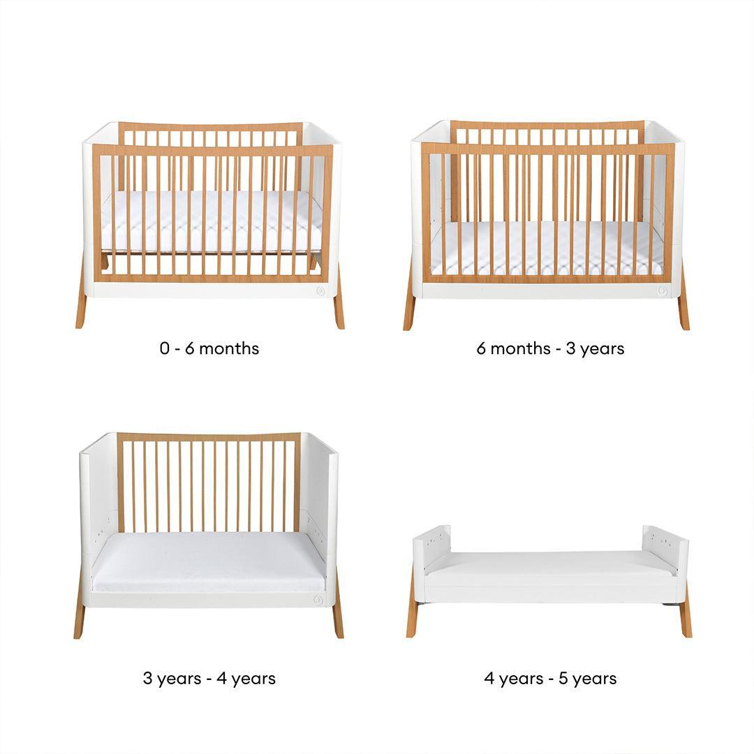  Gaia Baby Hera Cot Bed 'Studio Edit' - White / Oak、mySite、merchandisen