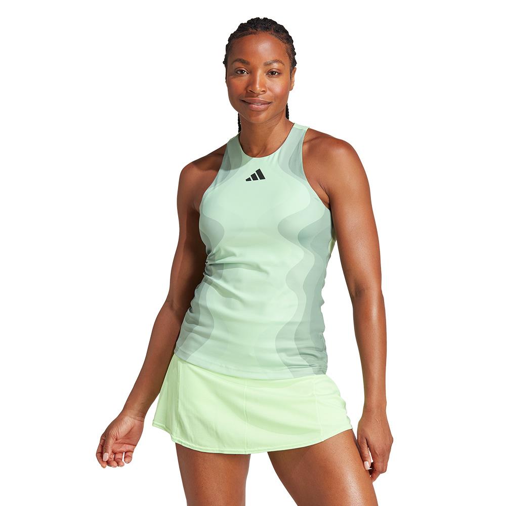 adidas Women's Pro Y Tank - Semi Green Spark、mySite、neckold