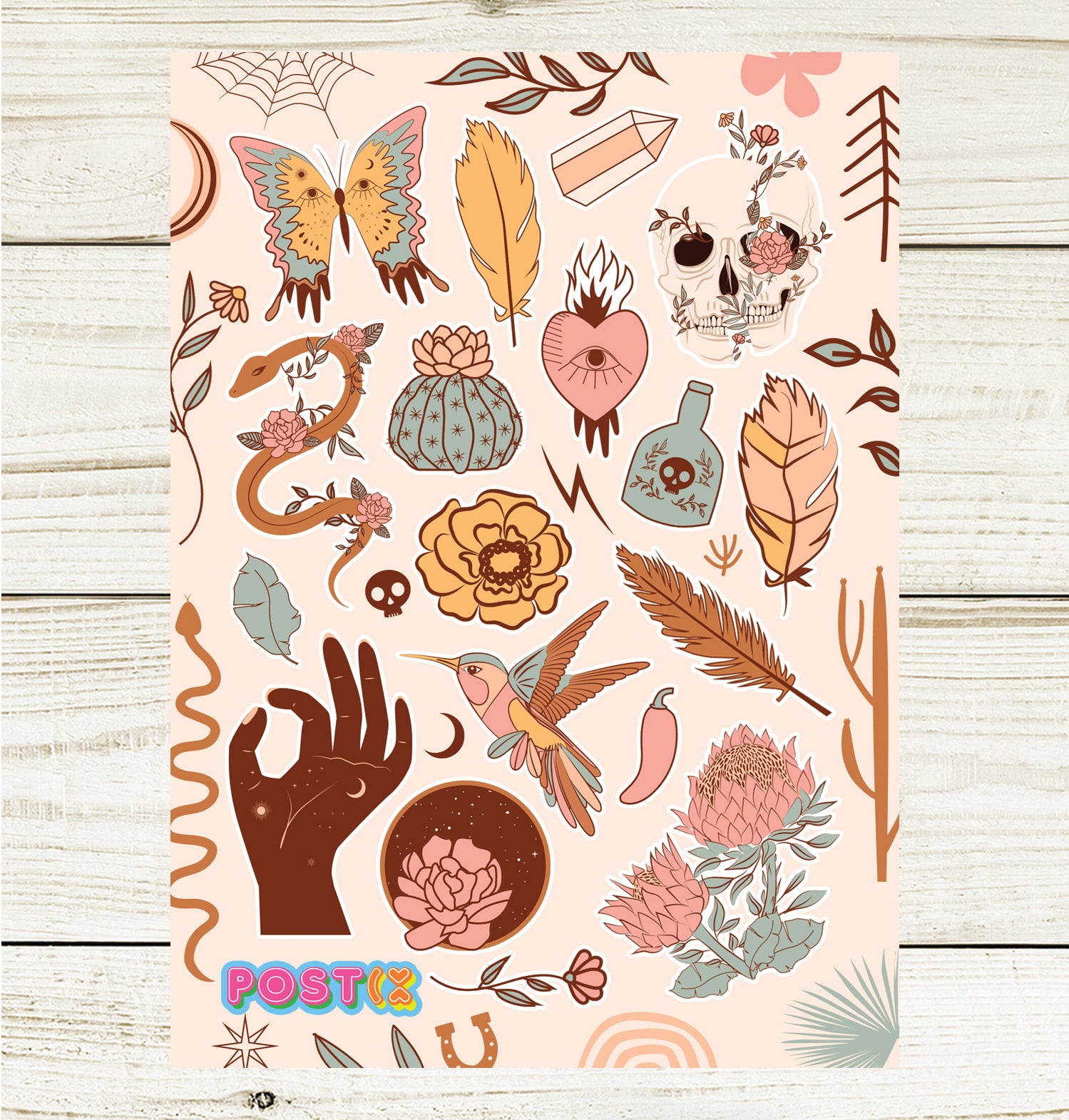  Desert Boho Sticker Sheet、mySite、ghnorth