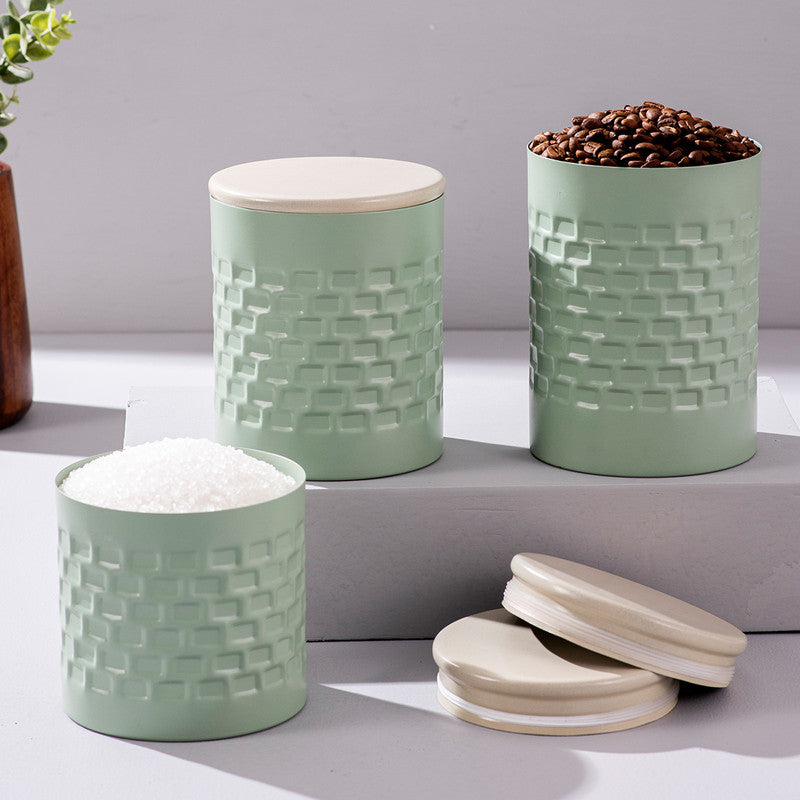 Stainless Steel Storage Canister Set | Green | Set of 3、mySite、camillekostekn
