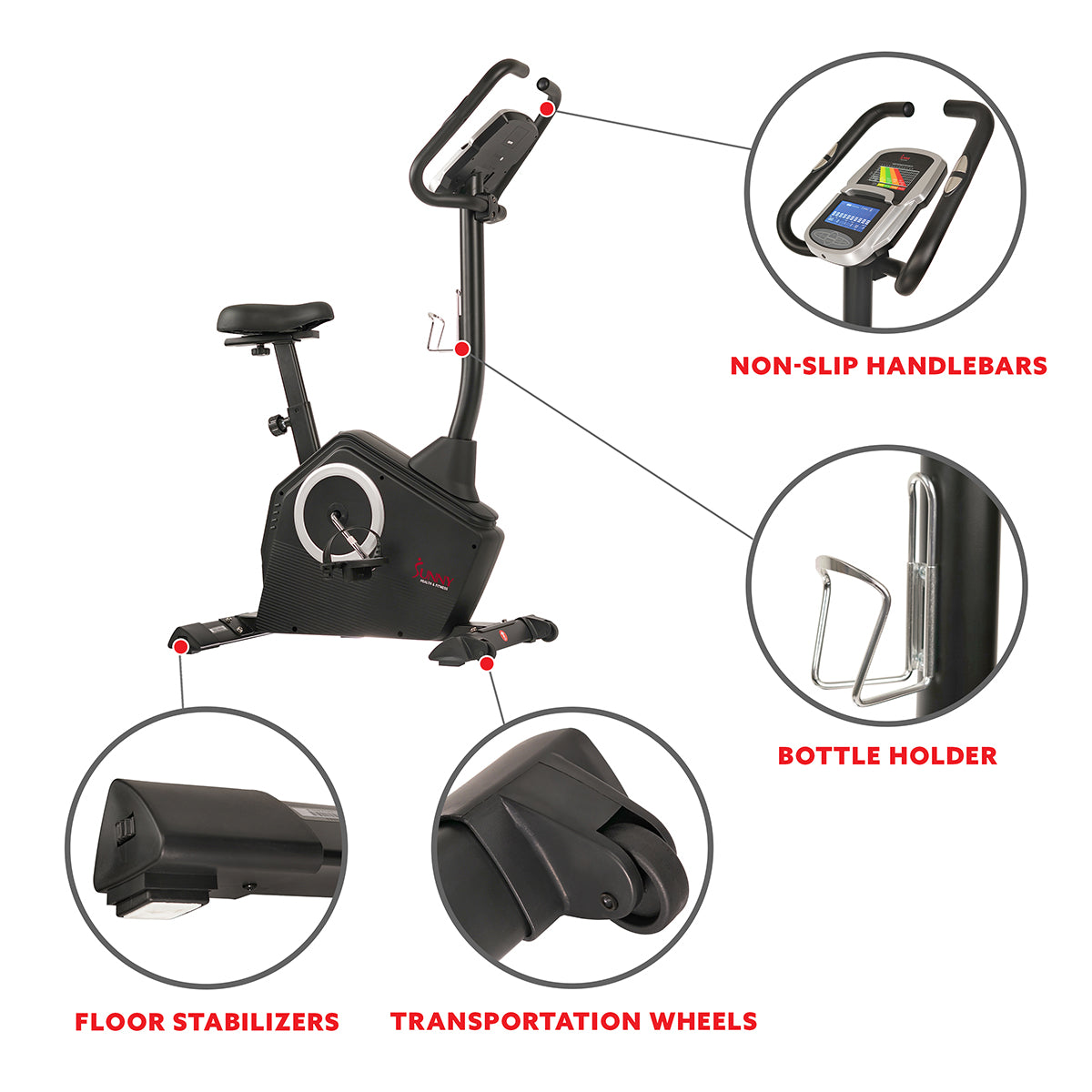  Magnetic Upright Programmable Exercise Bike w/ Heart Rate Monitor、mySite、ghnorth