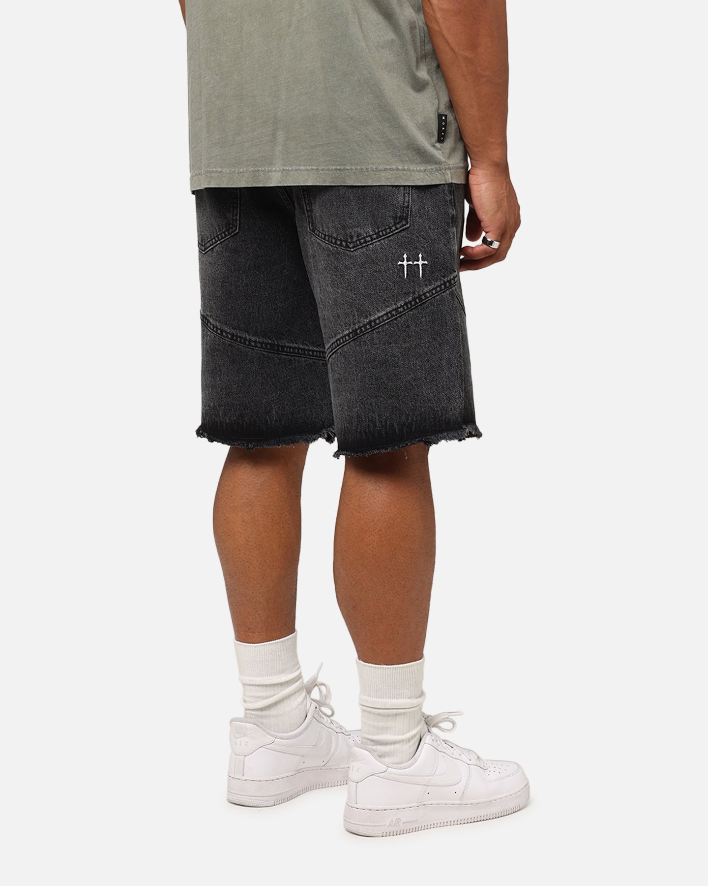 Saint Morta Armoury Baggy Denim Shorts Black Shadow、mySite、zt4zffjzw