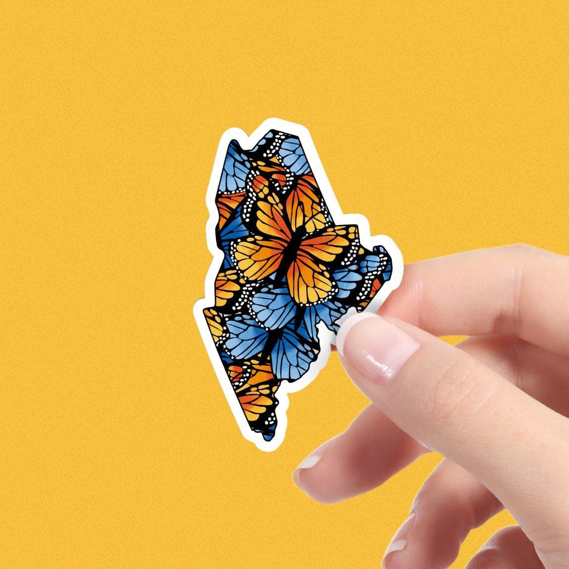  Maine Butterfly Pattern Sticker、mySite、elrpsem3k