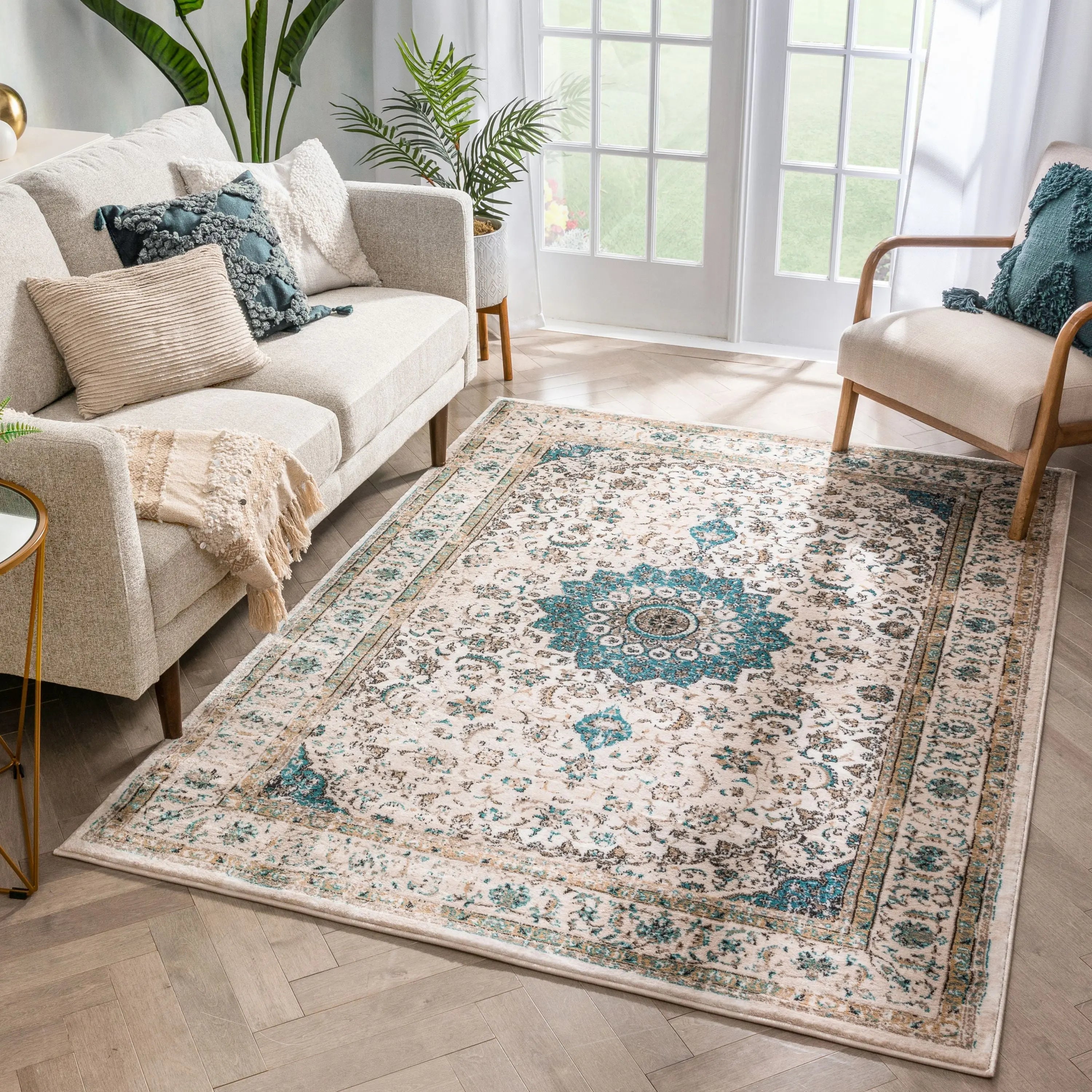 Mahal Beige Vintage Medallion Rug、mySite、gigharbornorthrealestate