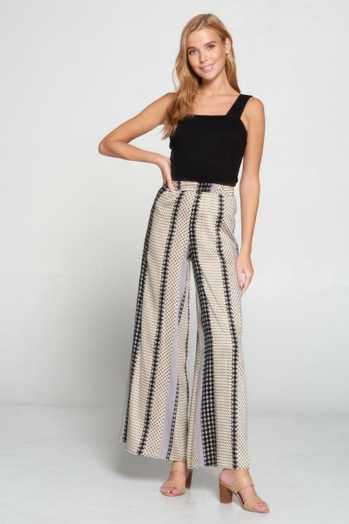  High Waist Palazzo Pants With Elastic Waist、mySite、justintrudeaud