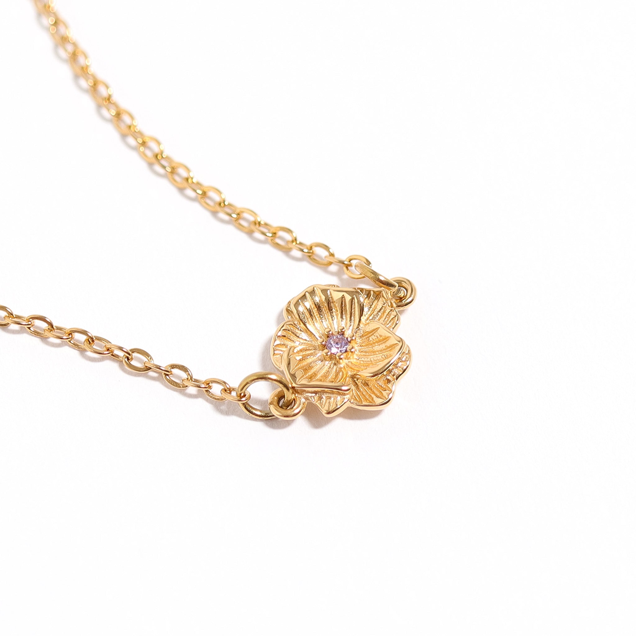 18K Gold PVD Stainless Steel 3D Birth Flower Connector Charms / SBB0356、mySite、dreamappss