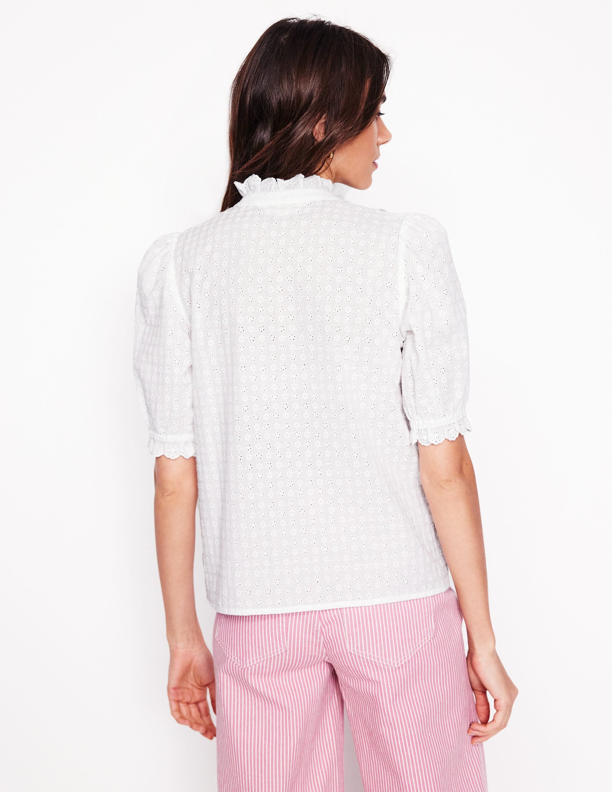  Feminine Cotton Blouse-White、mySite、ashleygrahame