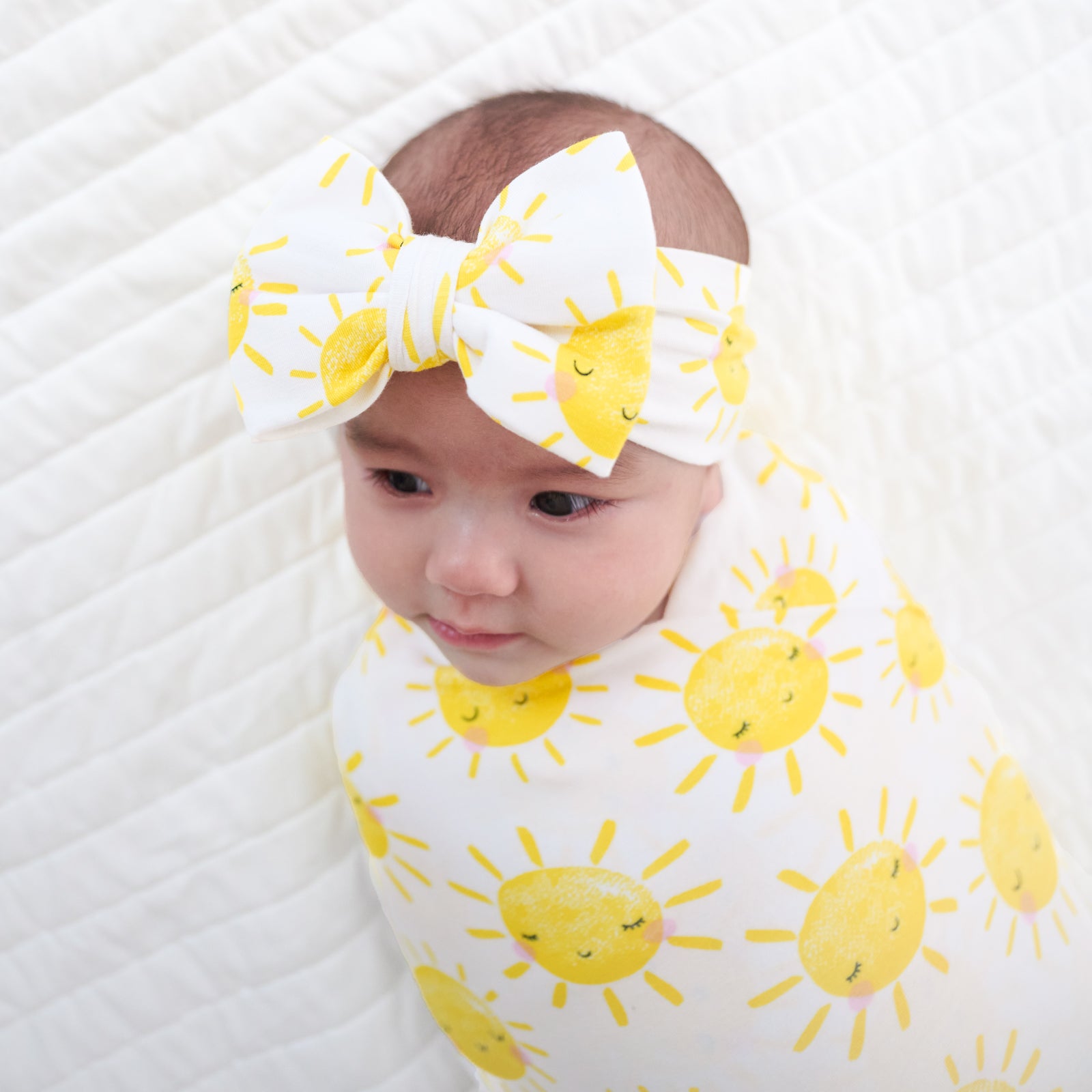 Sunshine Swaddle & Luxe Bow Headband Set、mySite、g9winljtr