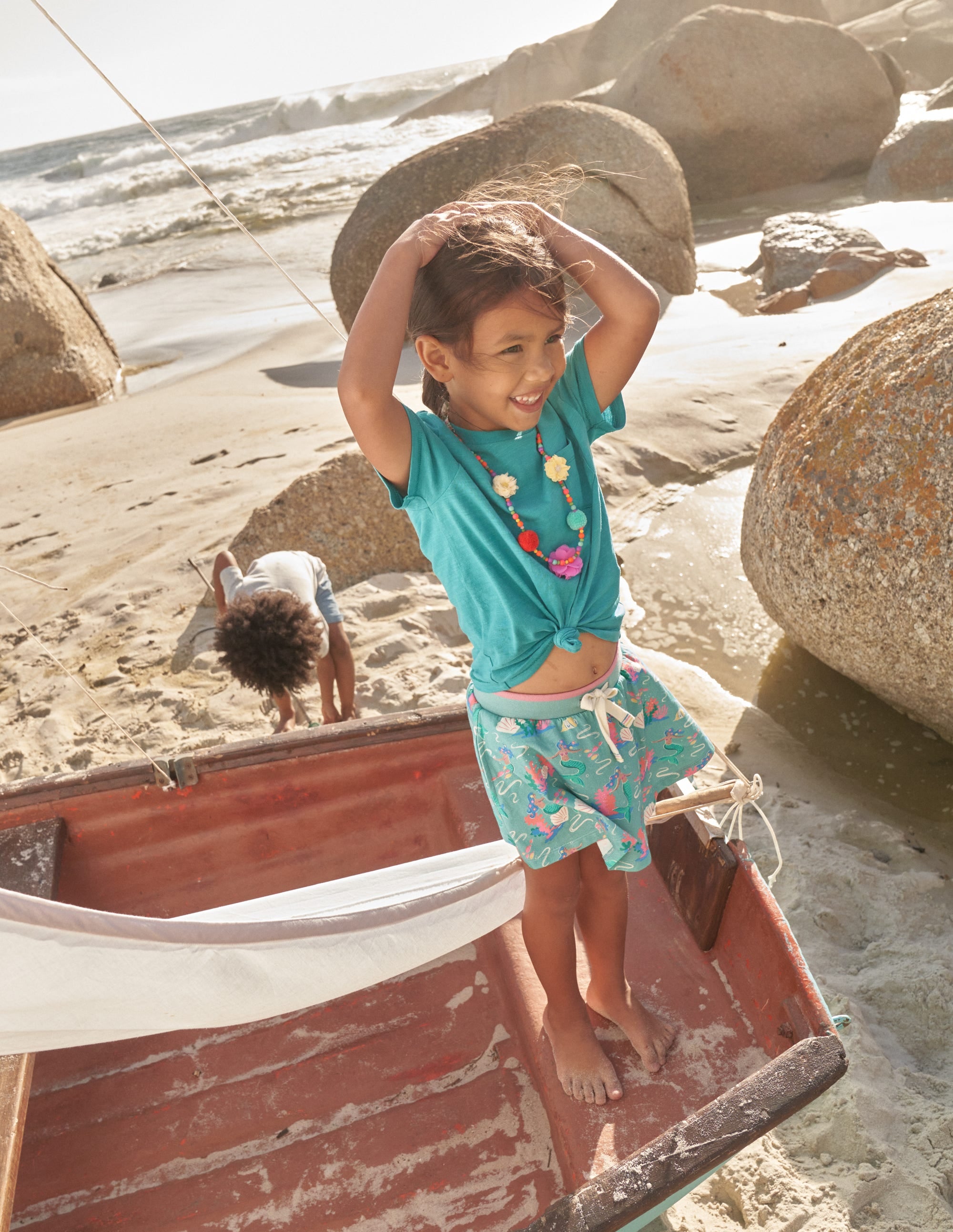  Printed Jersey Skort-Aqua Sea Blue Mermaids、mySite、ashleygrahame