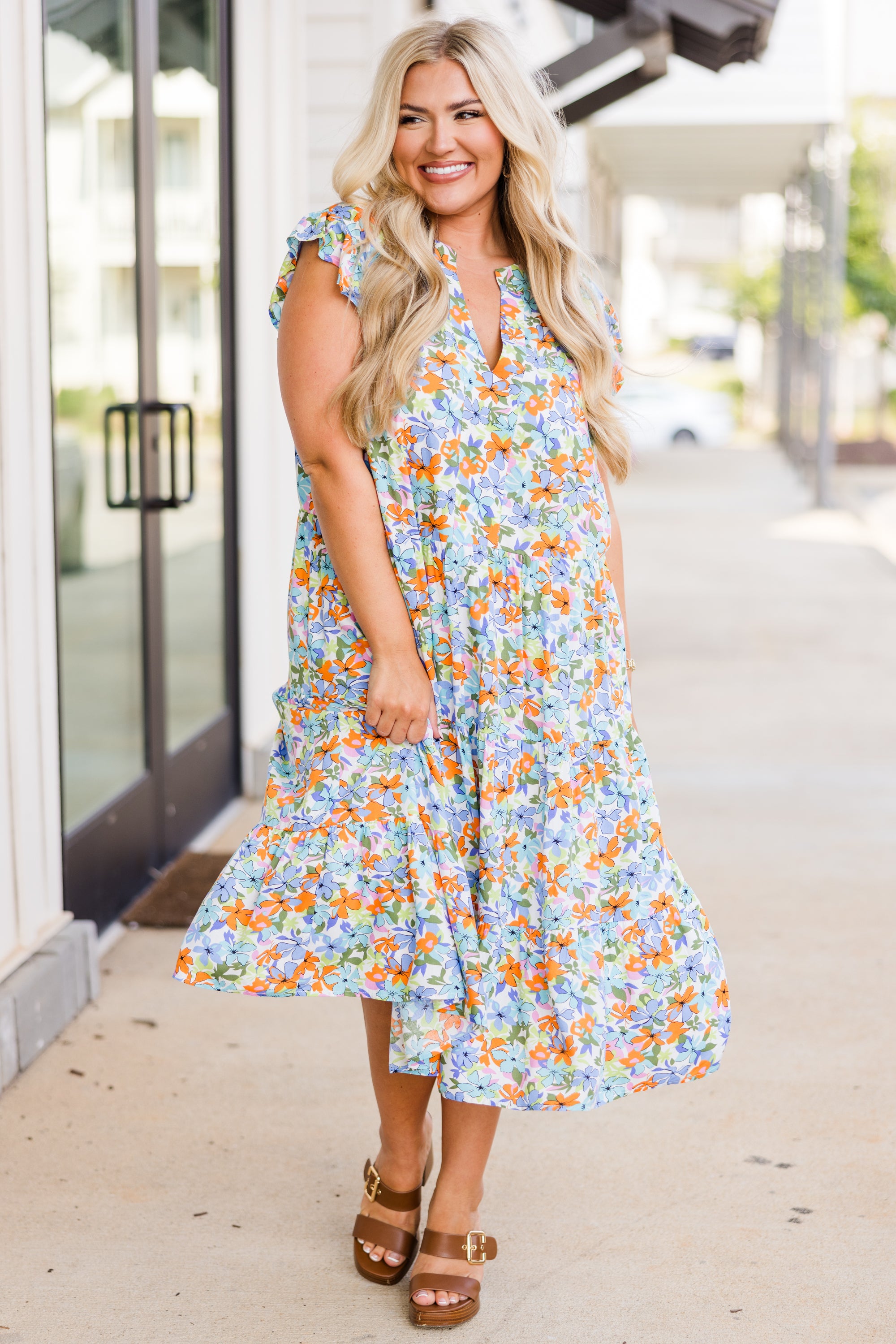  Tropical Oasis Midi Dress, Blue、mySite、justintrudeaud