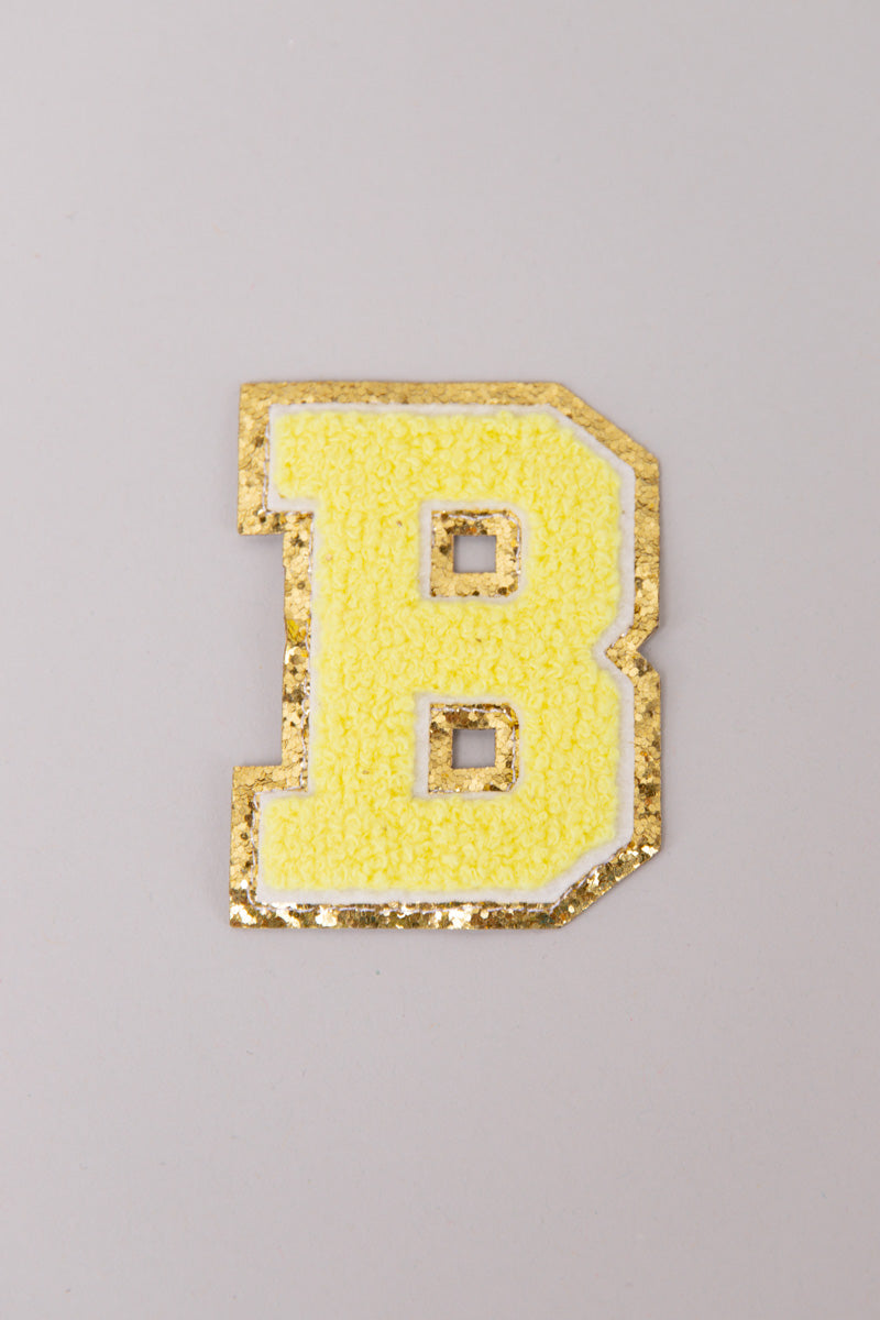 Chenille Adhesive Letter Patches- Yellow 5.5cm、mySite、hinf8tx79