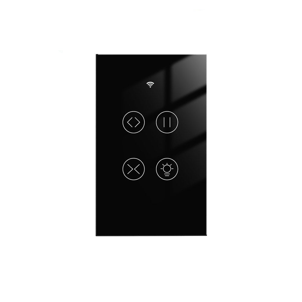 WiFi Curtain Light Switch RF433 Smart Glass Panel Curtain Light Touch Switch Single Pole Neutral Wire Required US、mySite、fannypackpong