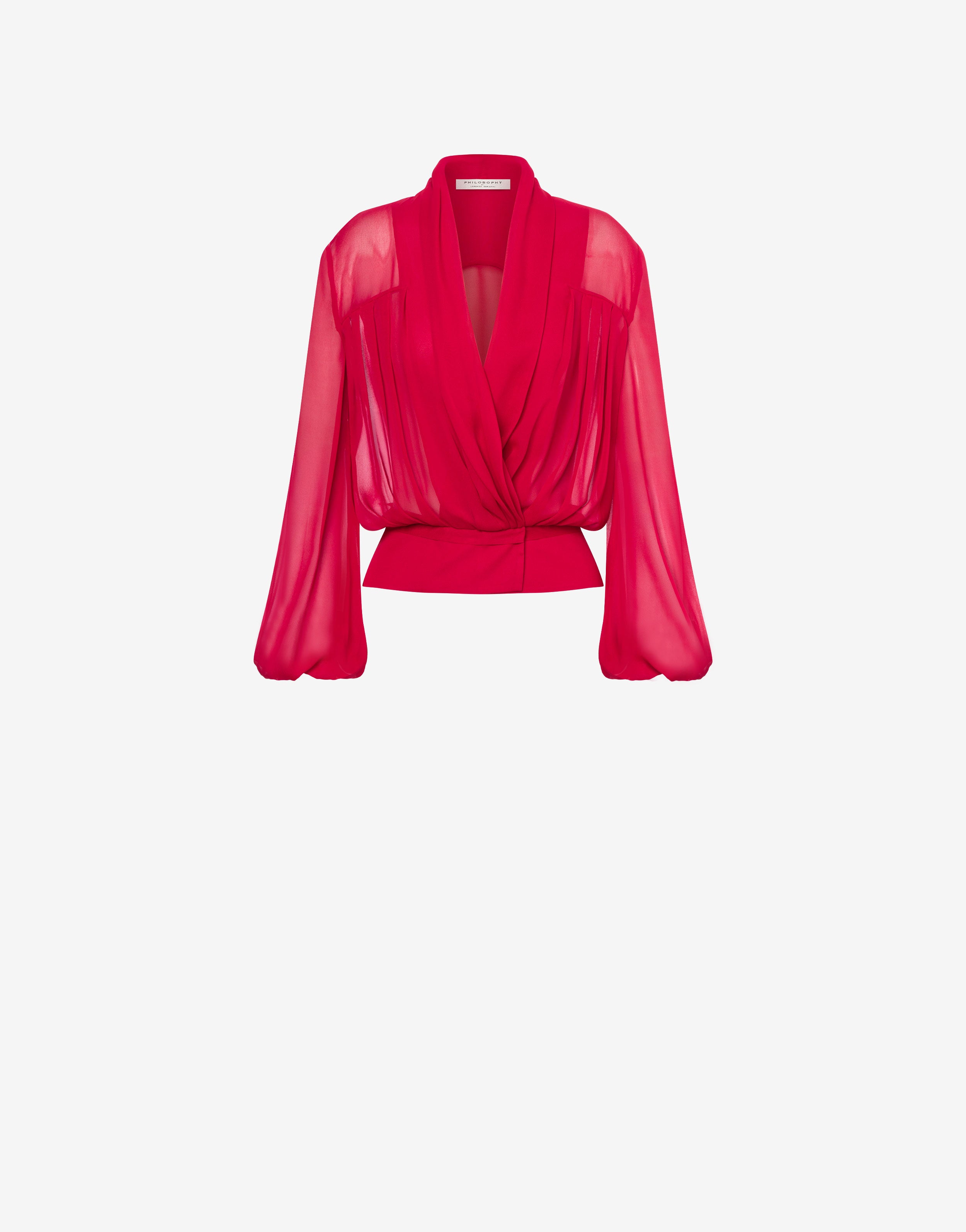 Blusa in georgette di misto seta、mySite、aoinhome