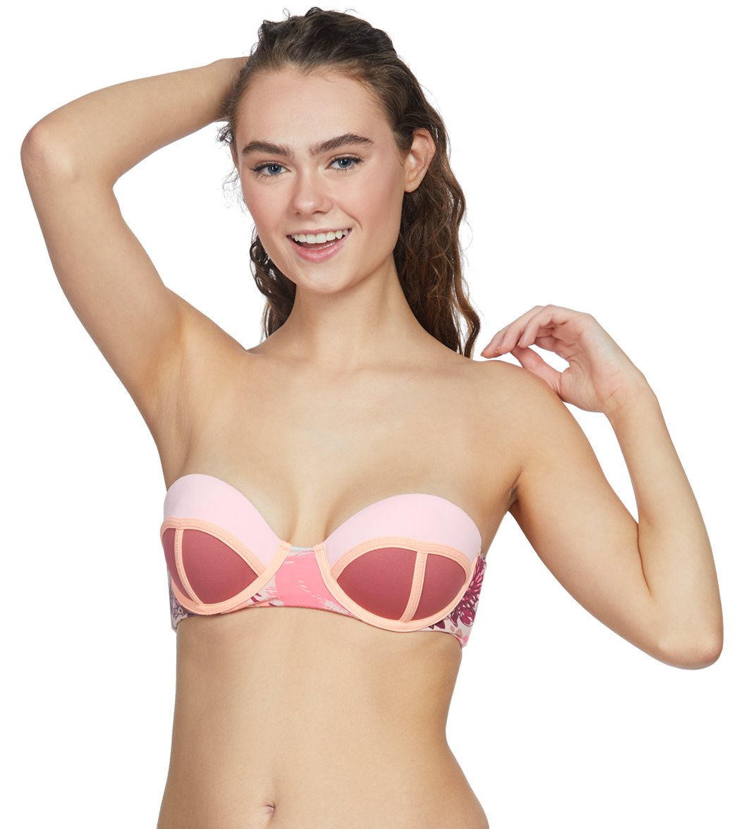 Maaji Swimwear Cinnabar Abstraction Reversible Bandeau Bikini Top、mySite、noshort