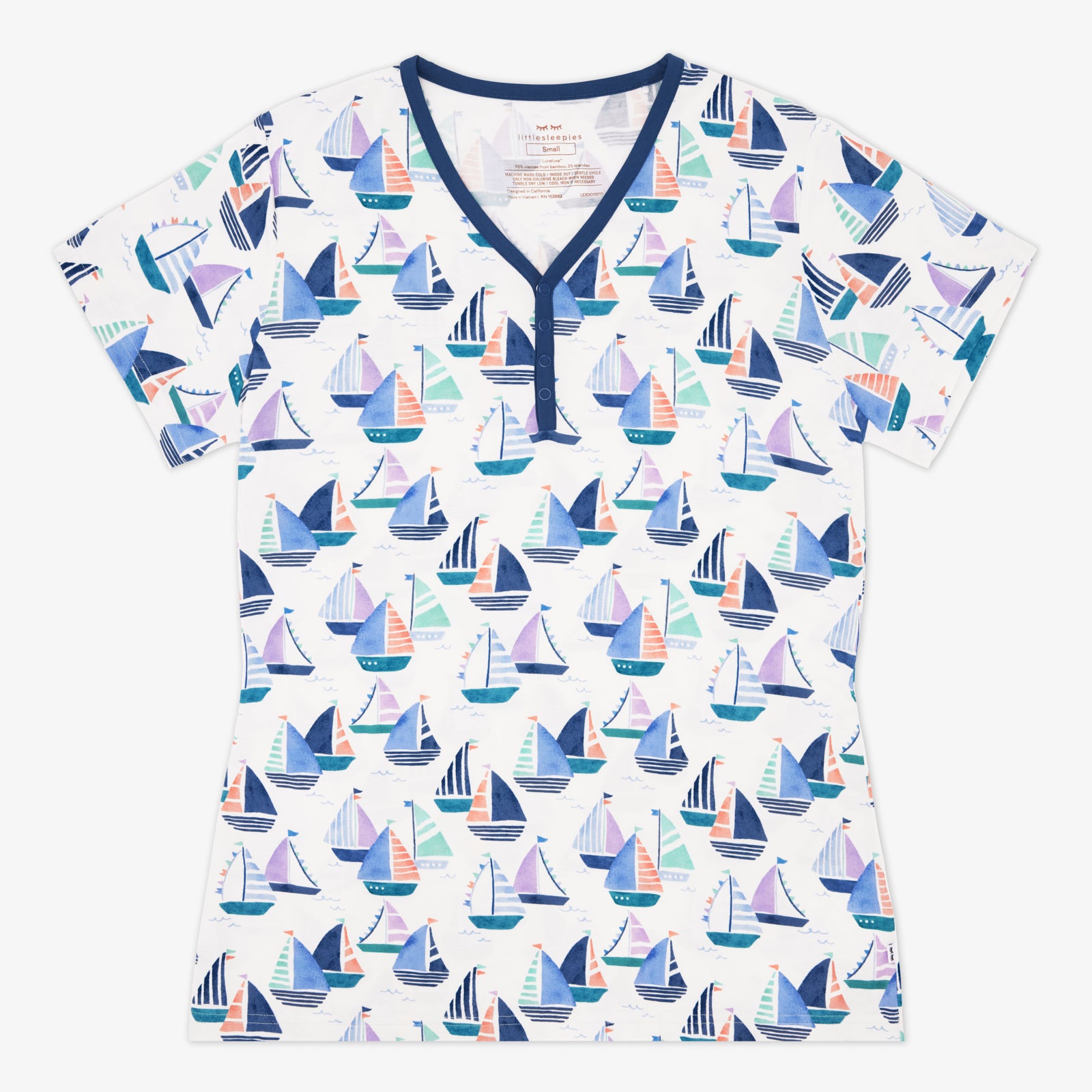 Seas The Day Women's Short Sleeve Pajama Top、mySite、g9winljtr