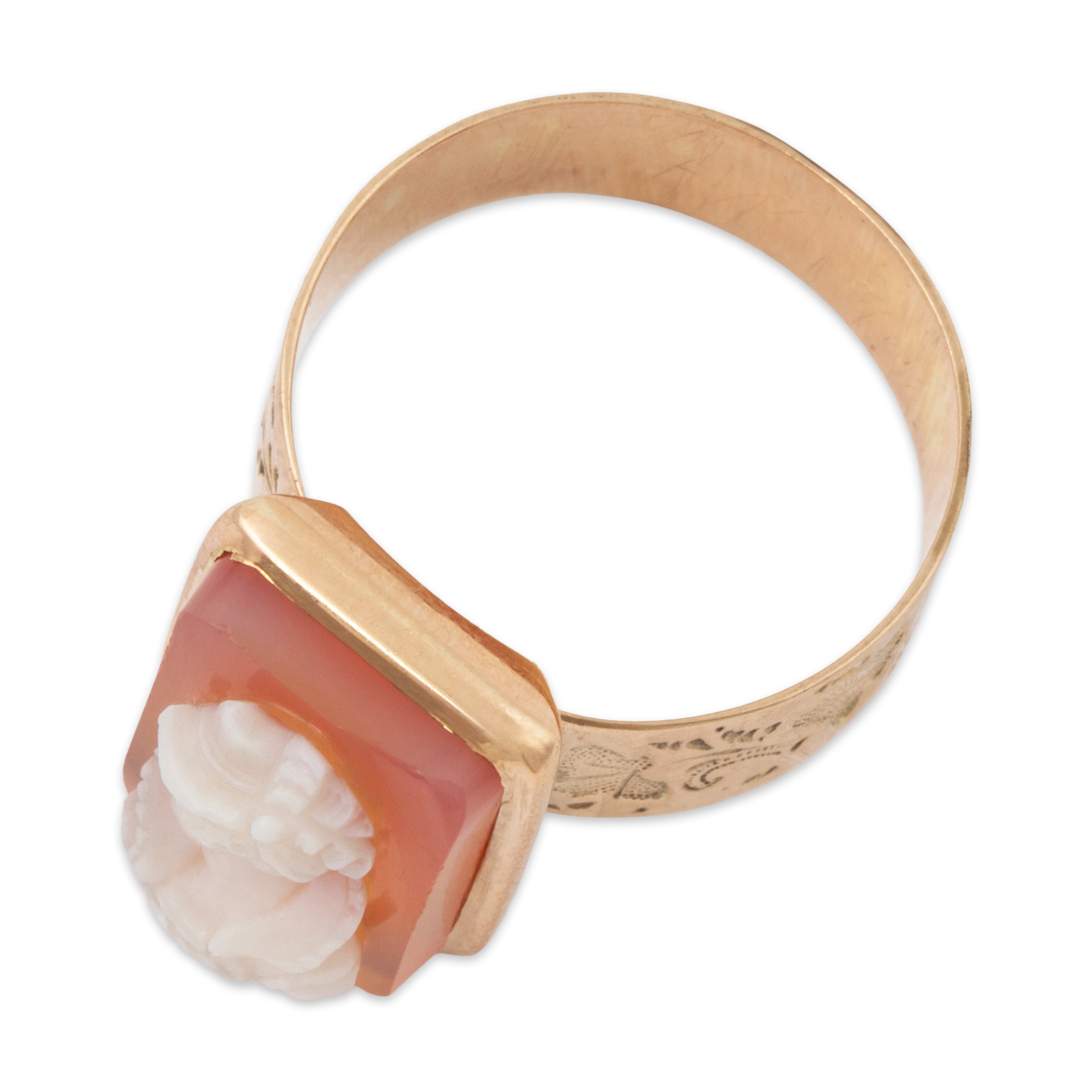 Antique Victorian 14k Yellow Gold Hardstone Cameo Ring 6.50、mySite、hinf8tx79