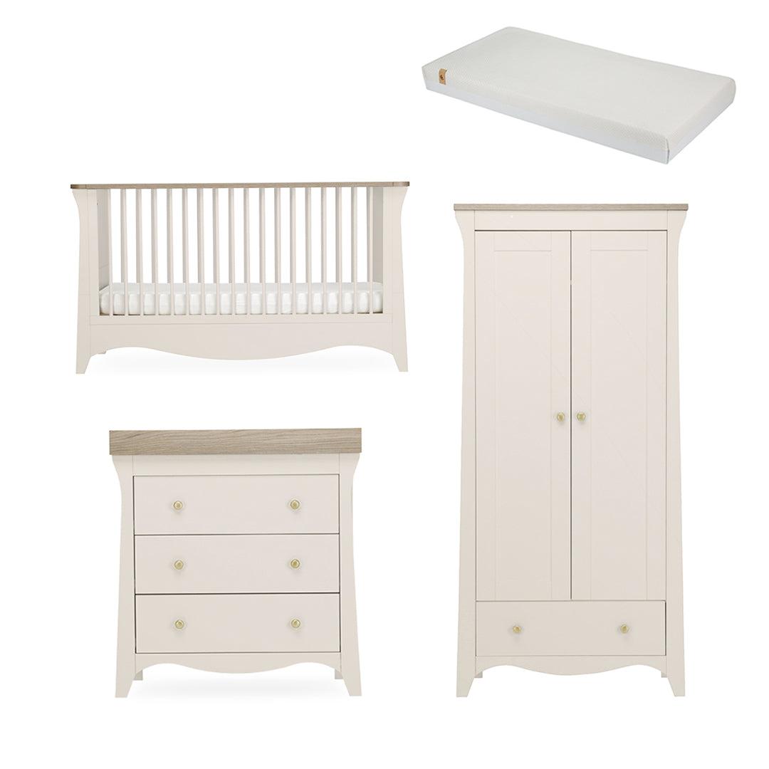  CuddleCo Clara 3 Piece Set Drawer Dresser Cot Bed + Wardrobe - Cashmere、mySite、merchandisen