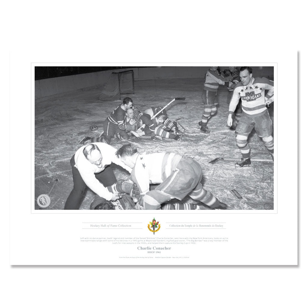 Toronto Maple Leafs Memorabilia - 1961 Charlie Conacher Black & White Classic - 12 x 16 Print