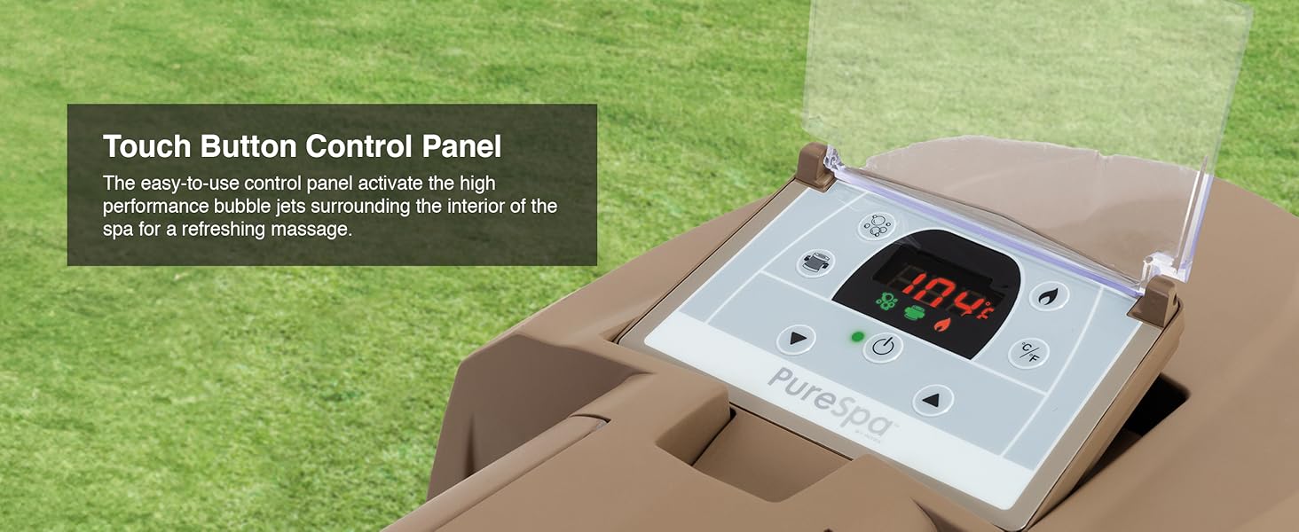 Intex PureSpa 4 Person Bubble Massage Inflatable Hot Tub Spa Set, Sahara Tan Carousel 8 D